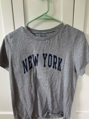 Brandy Melville Gray Knit Top with Blue NY Size M